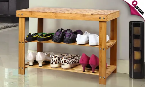 2-Tier Wooden Shoe Rack!